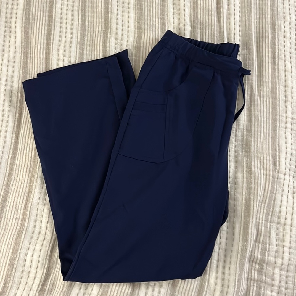 Woman’s navy blue jockey scrub pants